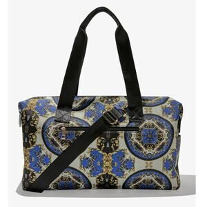 Alice + Olivia X FABFITFUN Duffle Bag Blue White Black Overnight Weekender